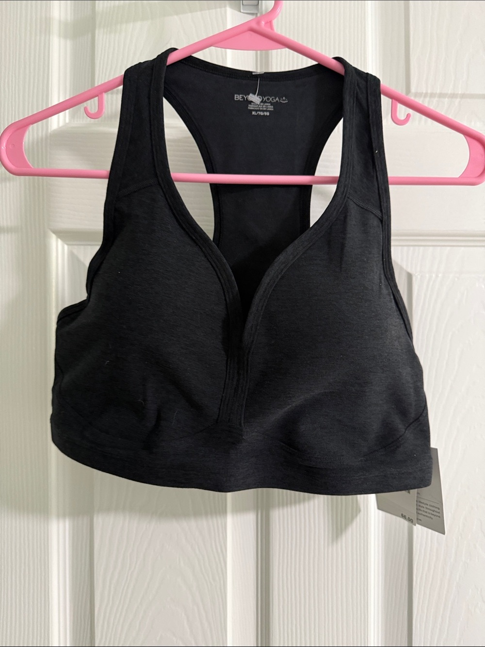 Beyond Yoga Black Deep V Racerback Sports Bra